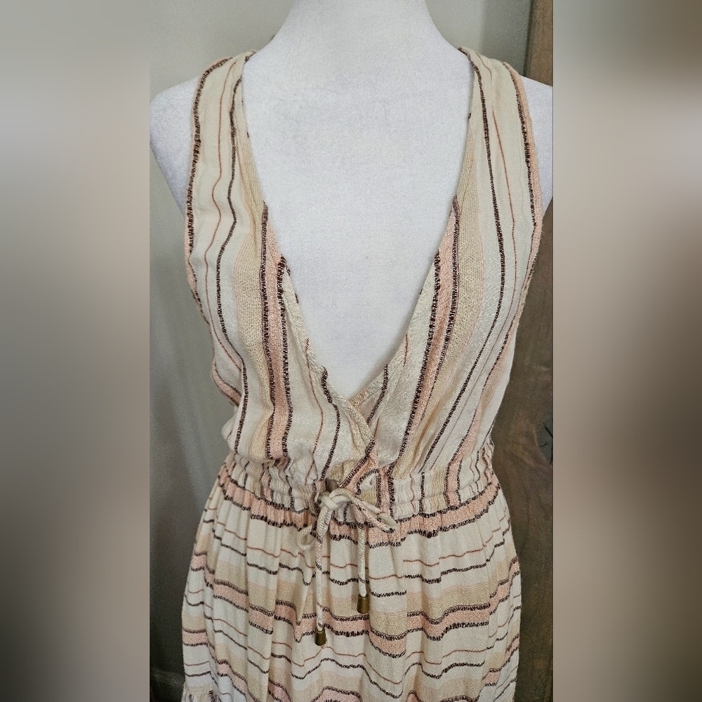 L*Space Emma Sunsoaked Stripe Plunge Cover-Up Maxi Dress Size Small - Picture 6 of 15